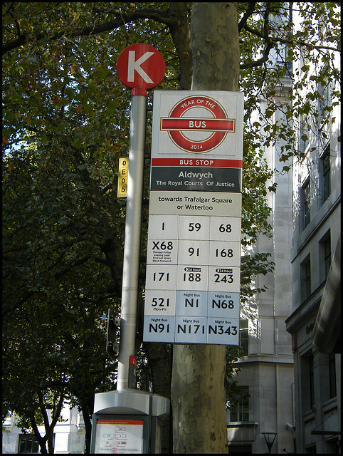 London bus stop