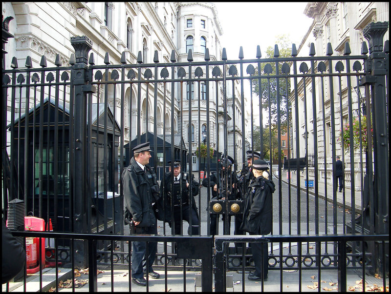 the gates of Downing Street