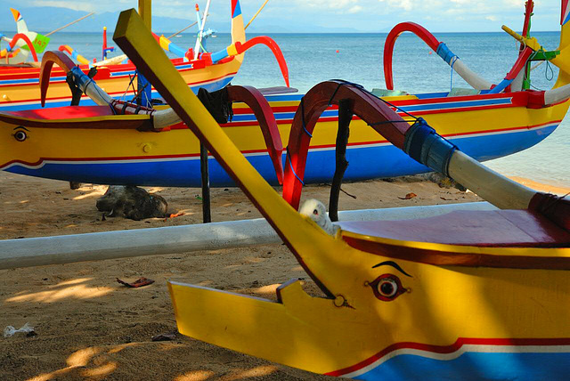Balinese outrigger boats
