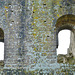 corfe castle,detail of the c12 first floor of the keep , with the tympanum of the ornate chapel doorway just visible in the left hand doorway leading into the annexe