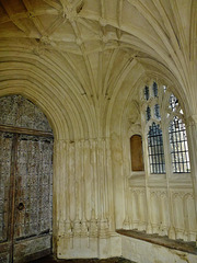 st.mary's church, hitchin, herts., view inside the c14 south porch, with splendid vaulting