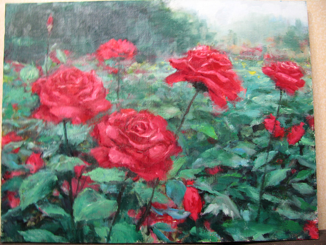 Rose Field=Roza Gxardeno=장미꽃밭=薔薇花園_oil on canvas_41x53cm(10p)_2008