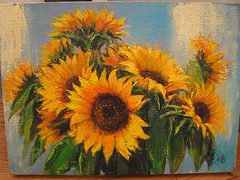 Sun-flower(=Sunfloro=해바라기=向日葵)_oil on canvas_24x33cm(4f)_2009_HO Song