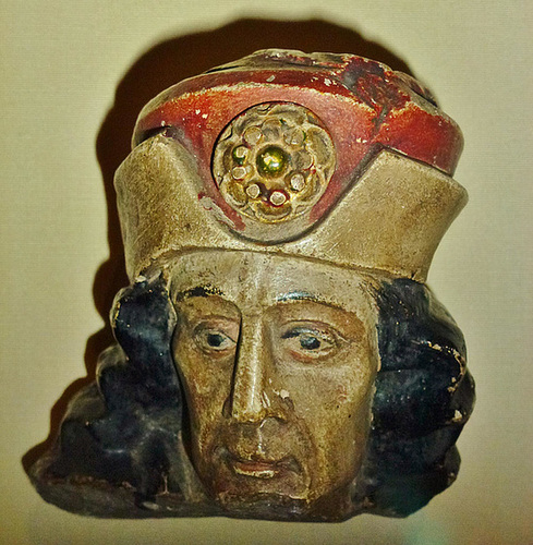 broken alabaster figure, norwich museum