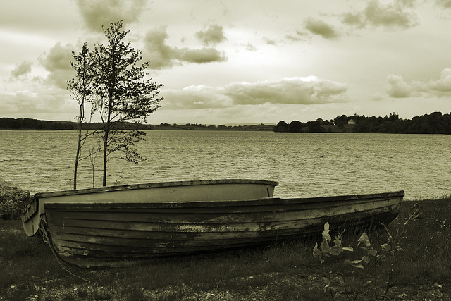 Boote am Ufer des Lough Allen