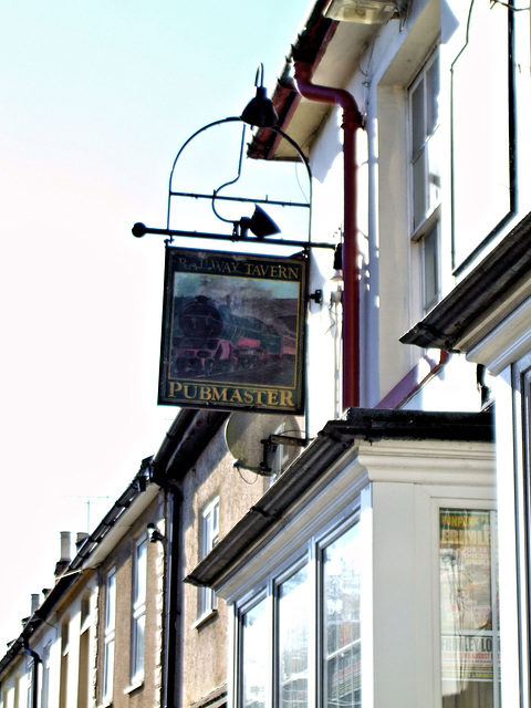 Railway tavern pub sign