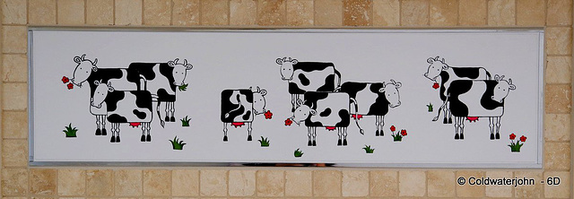 Whimsical wall tile for the Dairy