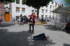 Musicienne de rue à Amsterdam
