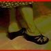 New shoes / Nouvelles chaussures - Mon amie Christiane / My friend Christiane - Recadrage - Sepia postérisé