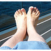Christiane en croisière / Christiane's feet in cruise - 6 juillet 2011 - Recadrage