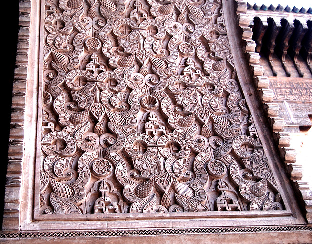 Intrados de un arco del Palacio de Bahia. Marraquech.