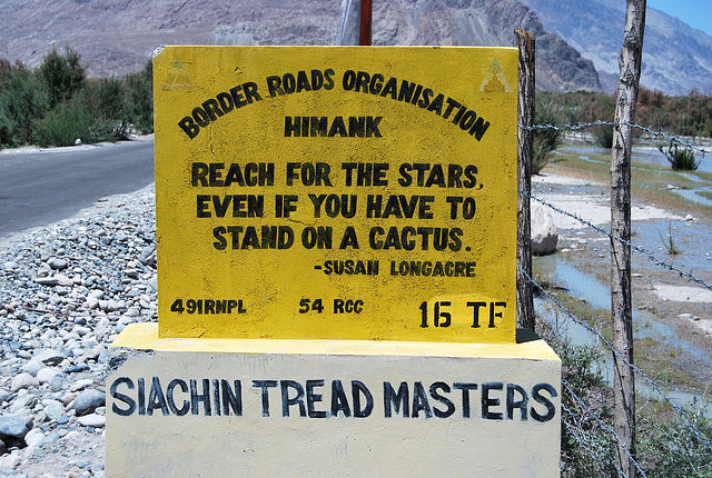 India:Border Roads sign, Nubra Valley Ladakh