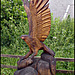 A chain-saw sculpture of an osprey