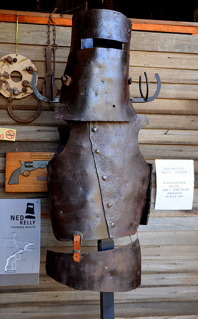 Australia.Glenrowan. Ned Kelly armour