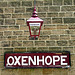 Oxenhope Station Sign and Lamp