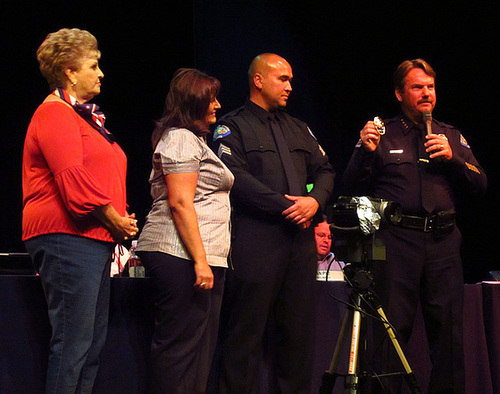 Mayor Parks - Mrs. & Sgt. Link - Chief Williams (0308)