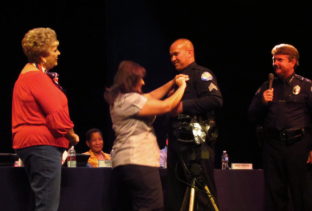 Mayor Parks - Mrs. & Sgt. Link - Chief Williams (0309)