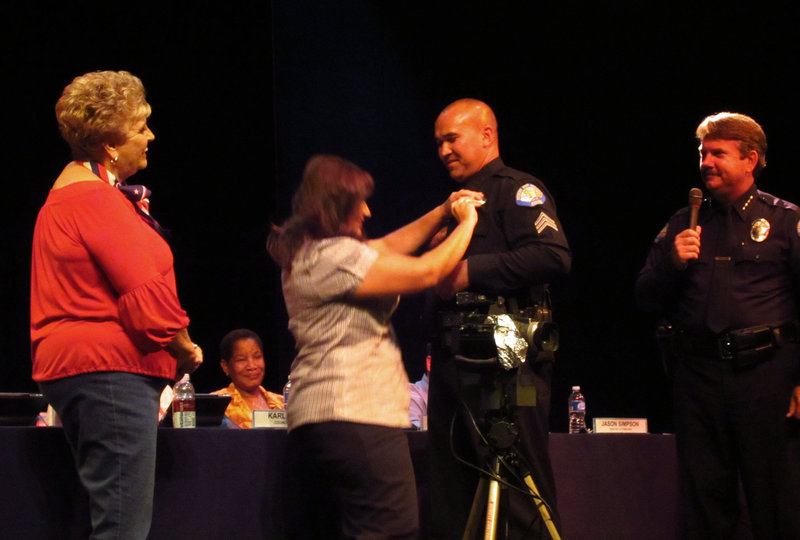Mayor Parks - Mrs. & Sgt. Link - Chief Williams (0309)