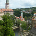 malnova parto de la kastelo Český Krumlov super la rivero Vltava