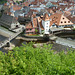 Český Krumlov - vidaĵo el la urbo el la kastelo