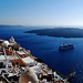 Santorini volcada al mar Egeo