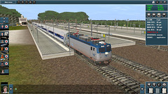 Amtrak AEM-7 at Larger Station on Electric Line on Mainline Map WIP