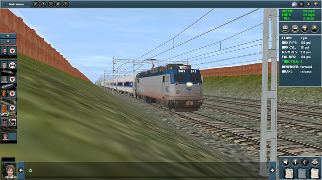 Amtrak AEM-7 on 4-track Electric Line on Mainline Map WIP