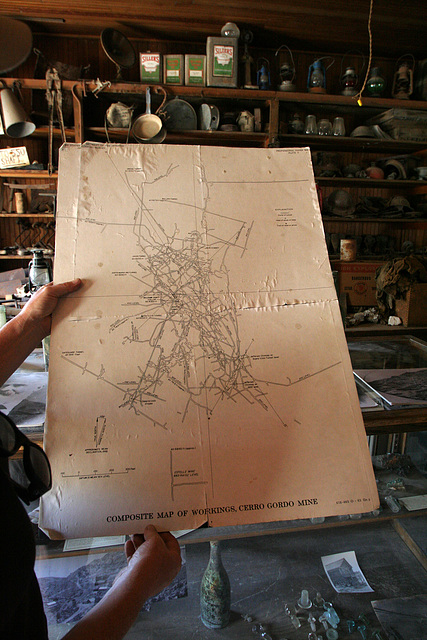 Cerro Gordo Museum - Map Of The Mines (0464)