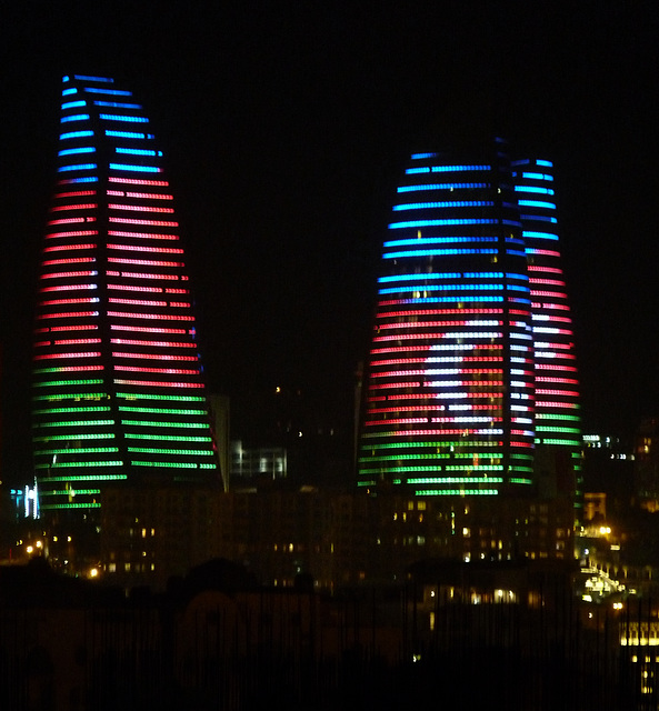 Flame Towers by Night