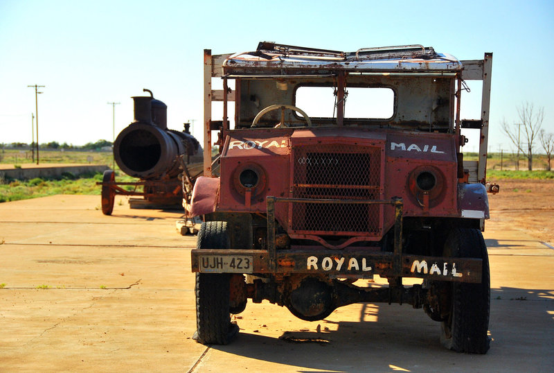 Marree. Tom Kruse's mail truck