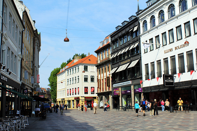 Auf dem Ströget in Kopenhagen