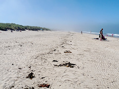 Mist Rolls in from the Sea over Bamburgh Beach