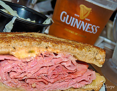 Corned Beef and Harp - not Guinness - Nothing wrong with a strong tilt on 03-17-13!!  St. Paddy's Day at O'Brien's Pub