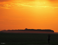 Promenade sous un ciel de feu