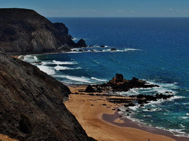 The end of the Cordoama and the small Castelejo beach.