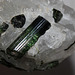 Tourmaline verte - dans quartz