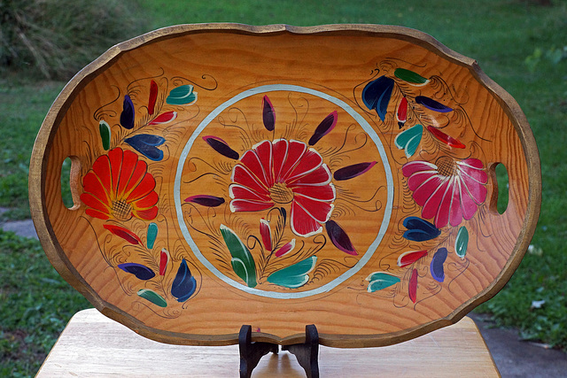 Hand-Painted Mexican Serving Tray