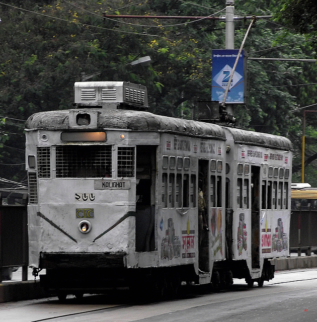 Grey tram