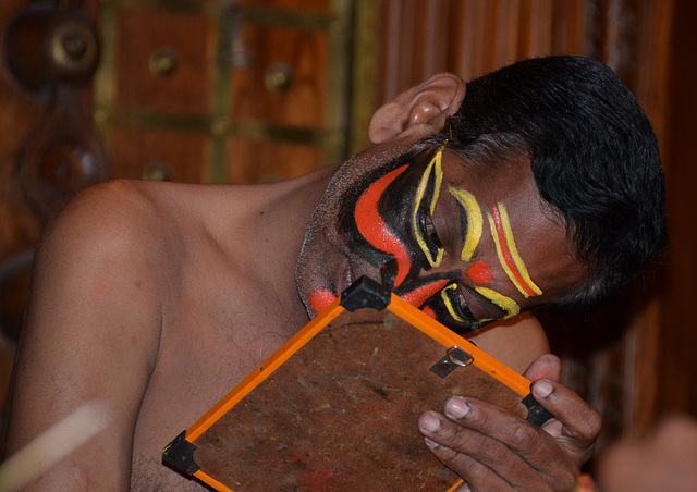 Kathakali dancer. South India