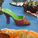Brocante de Limoux flea market  / Petite chaussure de porcelaine - Small porcelain shoe / Photo originale