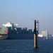 Containerschiff  ZIM  Rotterdam auf der Elbe