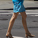 long legs crossing the street