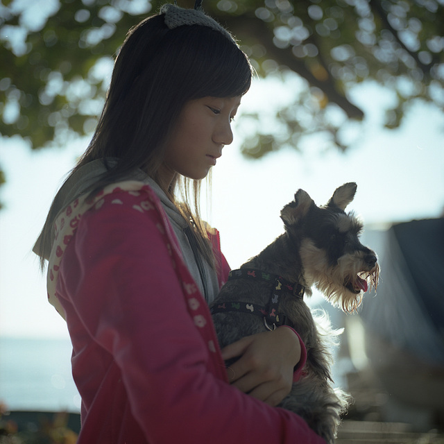 girl and her dog