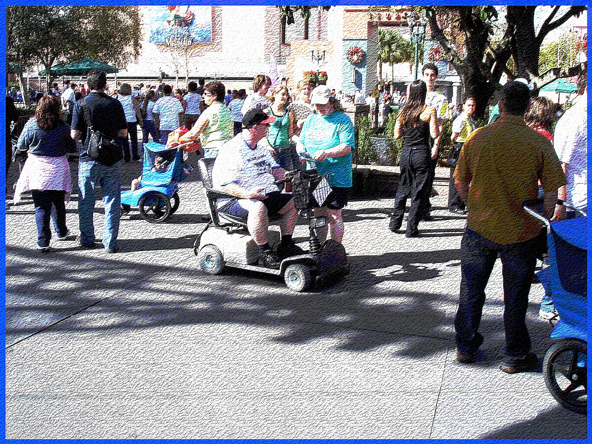 Bouchon de circulation par Obèses à roulettes - Wheeling hulks traffic jam -  Disney Horror pictures show - Disneyworld / December 30th 2006 - Craquelures postérisées