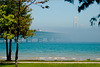 The Mackinac Straits Bridge in the Fog