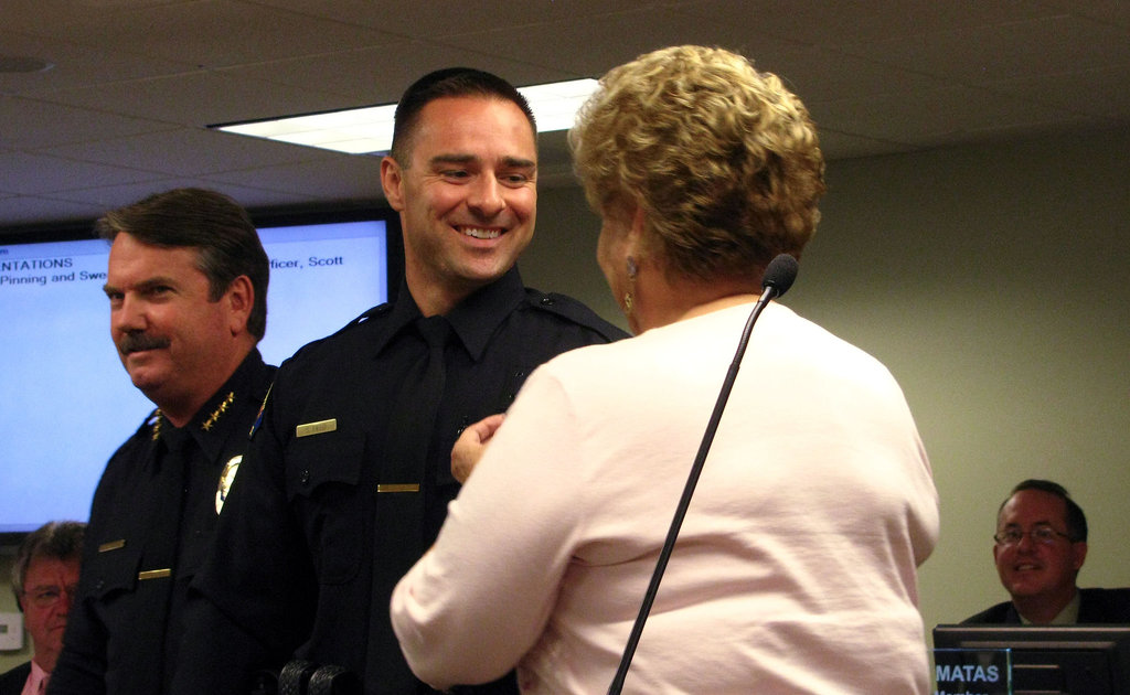 Officer Scott Field - Mayor Parks - Chief Williams (2391)