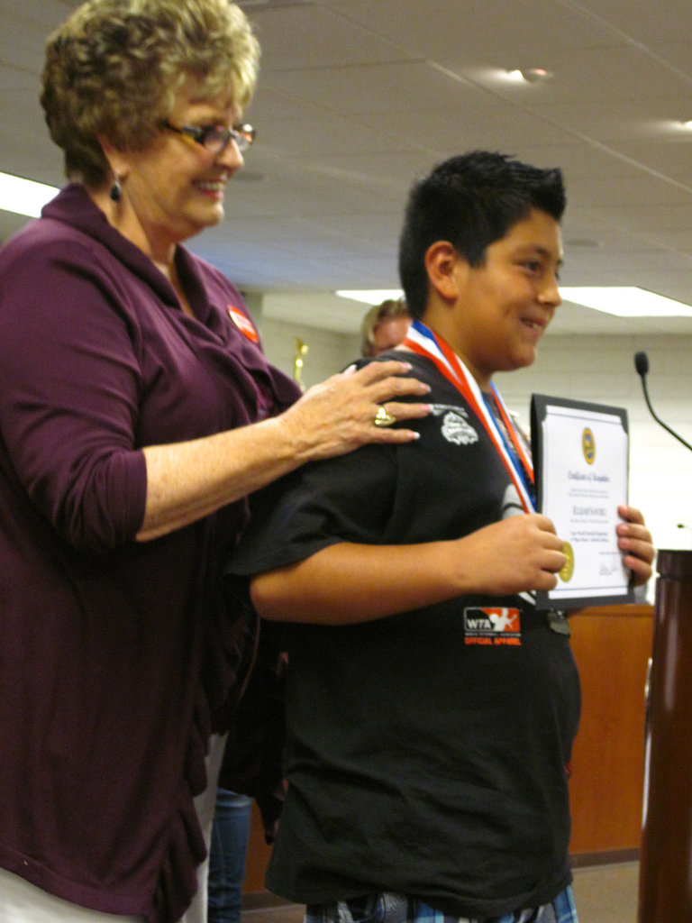 Mayor Parks and a World Tetherball Champion (0812)