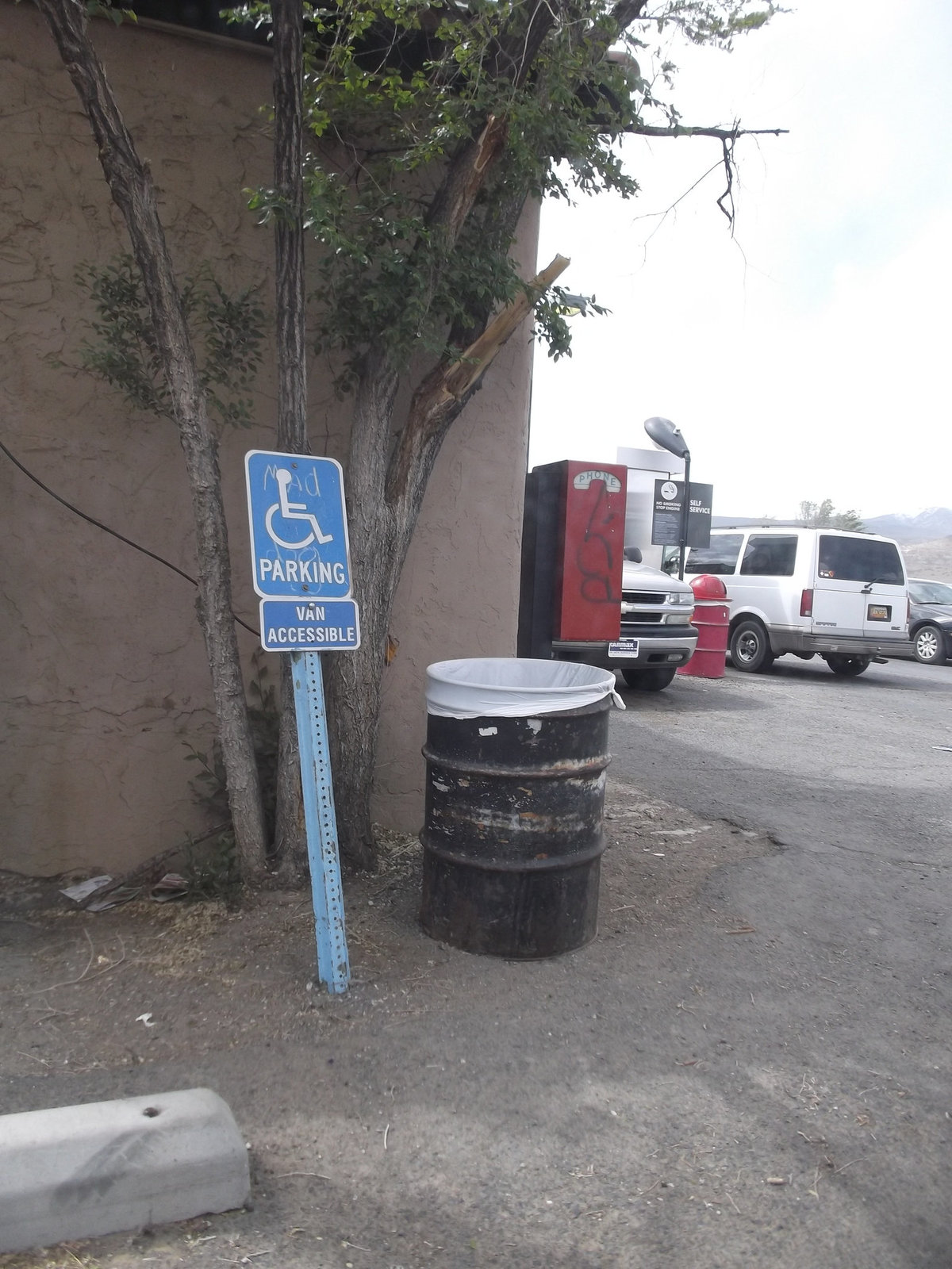 Phone booth parking.