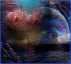 Alors malgré mes yeux fermés .......Et mon cœur qui porte un voile.......Je vois les cavaliers...en regardant les étoiles
