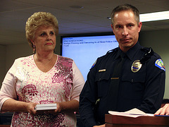 Mayor Yvonne Parks & Officer Nicolas Botich (2407)